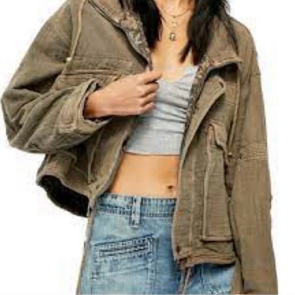 FREE PEOPLE EYES ON YOU SURPLUS OVERSIZED BAGGY JACKET WOMENS XS NWT UTILITY - Picture 4 of 11